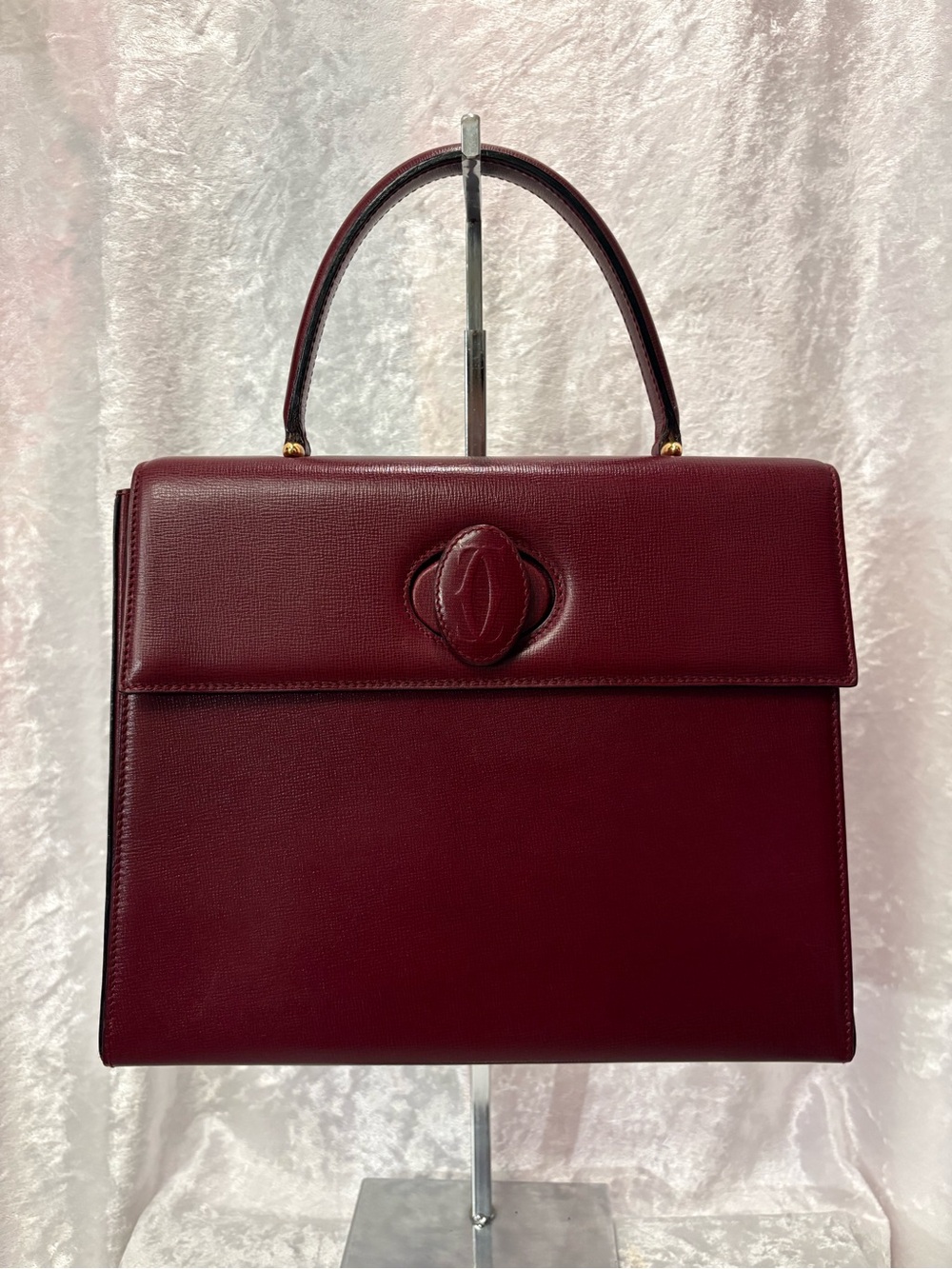 Cartier Must de Cartier Vintage Top Handle Flap Bag Bordeaux with Strap